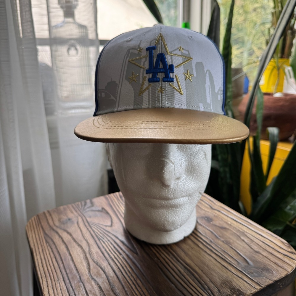 Los Angeles LA Skyline Star Snapback Hat Blue Gold Q CELLS Promo Cap